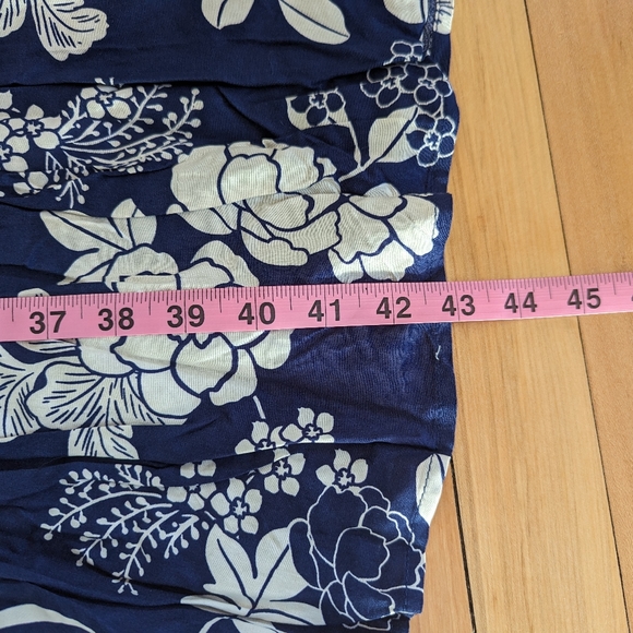 Blue tropical a line floral midi - Picture 12 of 14